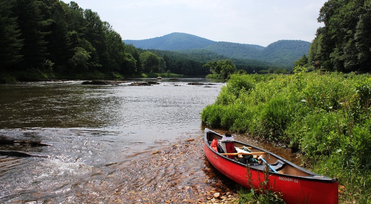 Canoeing the New River in the North Carolina "High Country" - Click to 